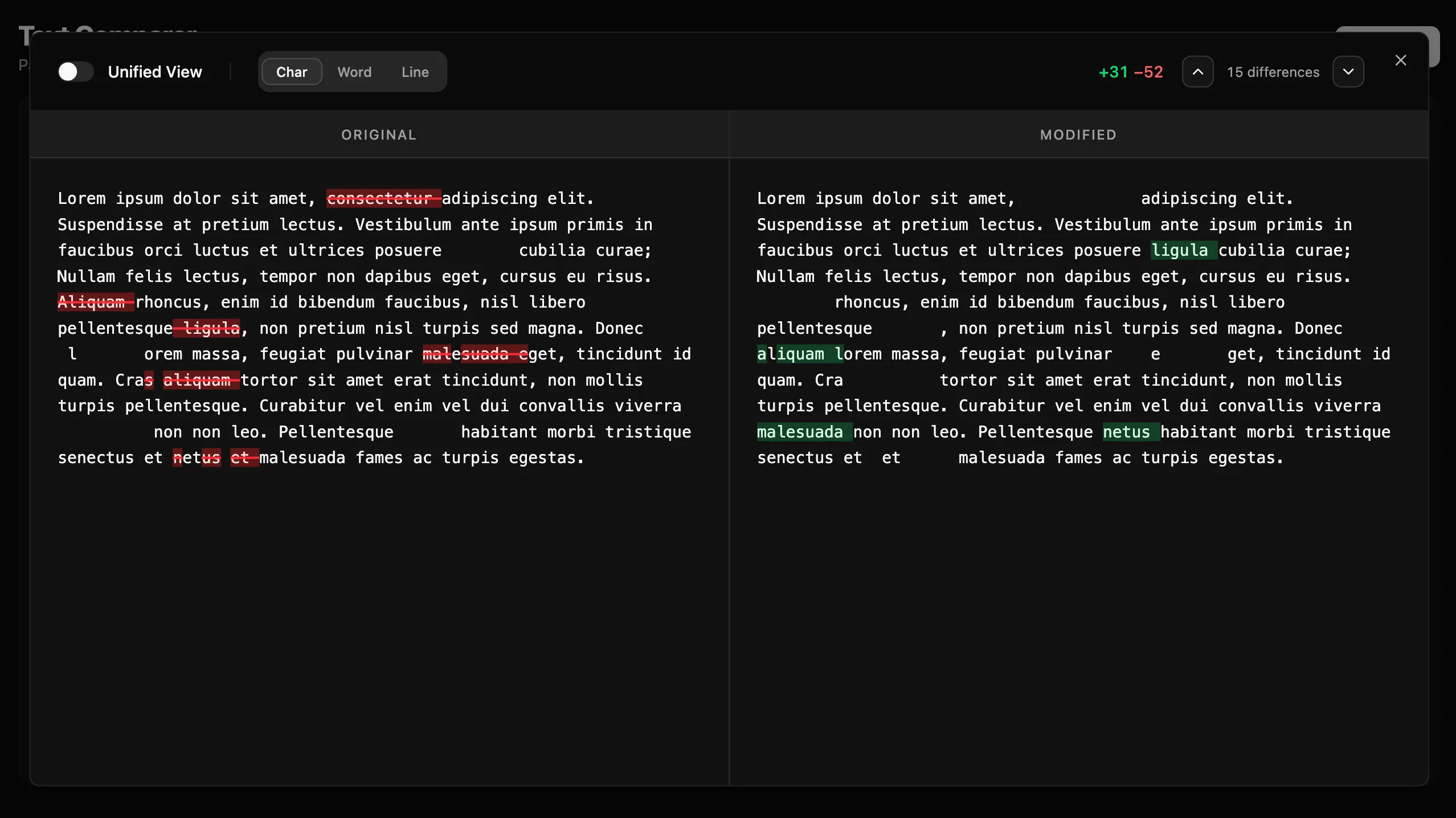 compare screenshot