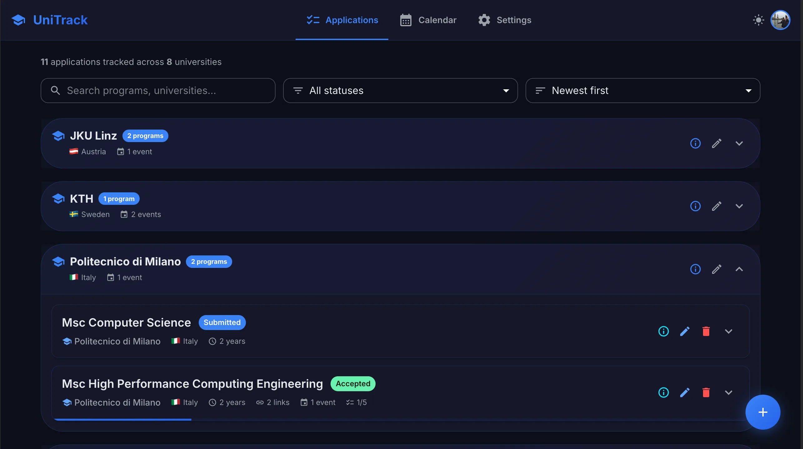 unitrack screenshot